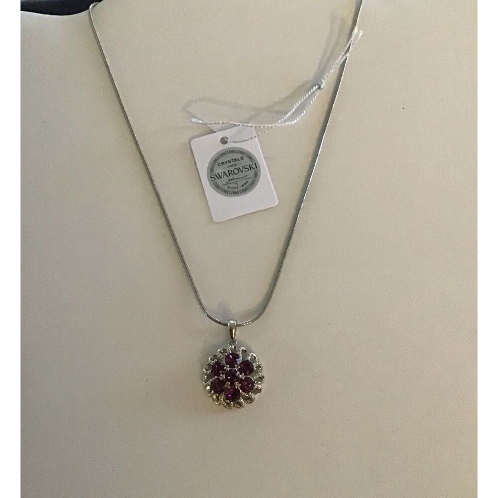 Gorgeous Amethyst Swarovski Crystal Necklace~NEW~